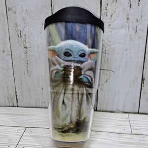Tervis Baby Yoda 24floz Plastic Tumbler Black Removable Slide/Sip Lid Travel